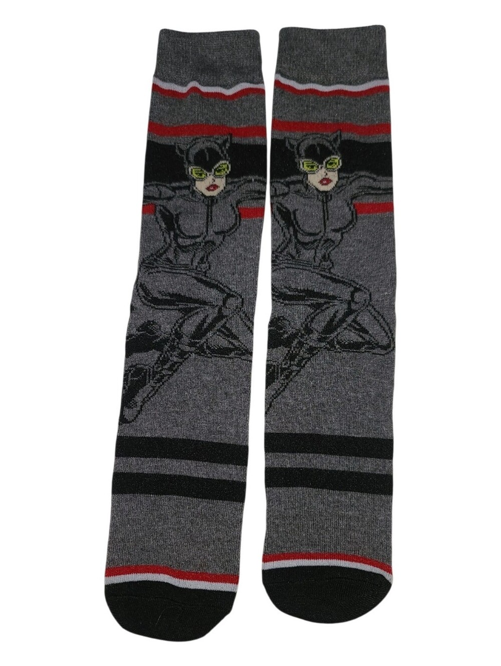 DC Comics Catwoman Gray Graphic Crew Socks - Women's/Men's Novelty Socks NWOT